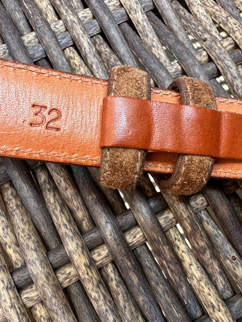 Polo Ralph Lauren Brown Suede Leather Belt Unisex Size 32 Made In USA Old Money - Picture 9 of 13